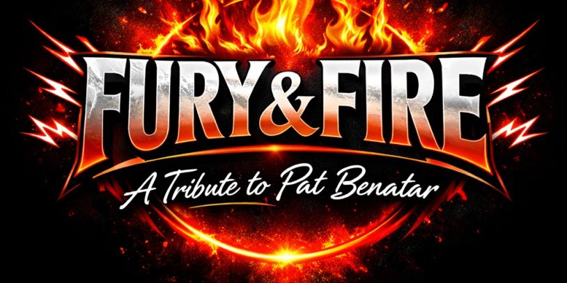 Logo with flames reading 'Fury &amp; Fire: A Tribute to Pat Benatar'.