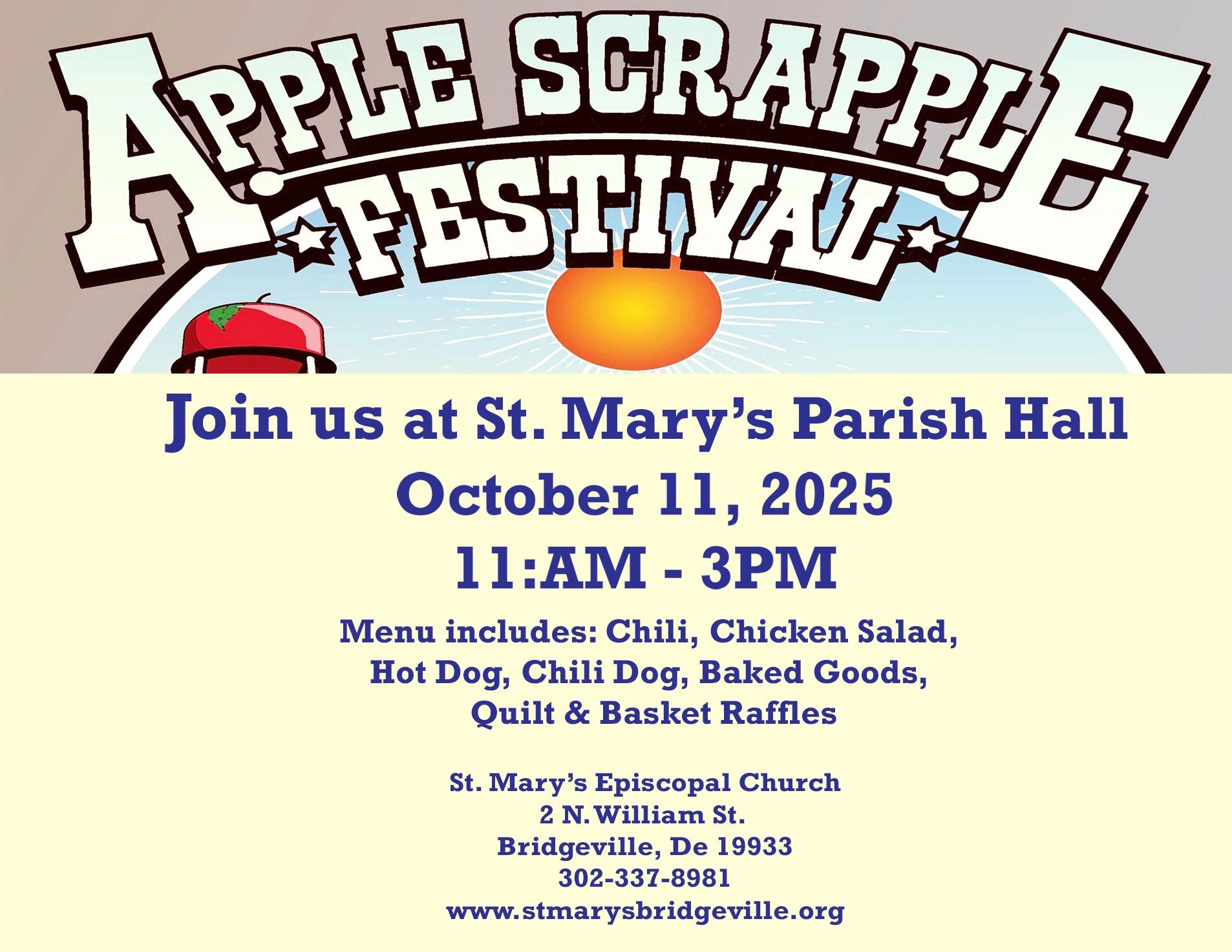 St. Mary's Episcopal Church apple scrapple luncheon information