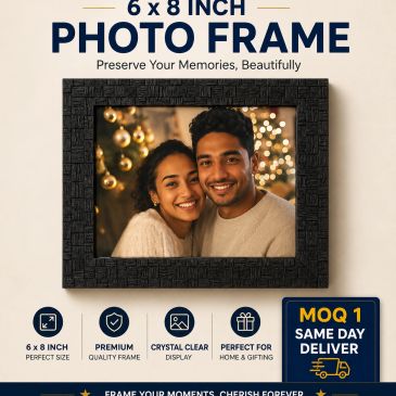 Celebrate your special moments with our premium 6×8 inch customized wooden photo frame. Made from hi