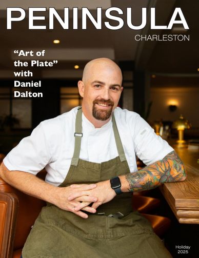 Chef Daniel Dalton featured on Peninsula Charleston's cover for 'Art of the Plate'.