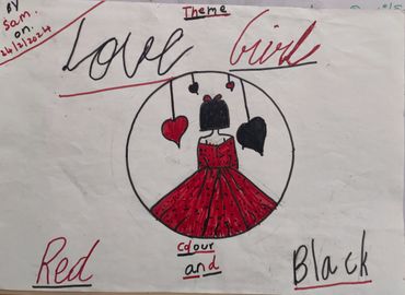Lady in Red & Black