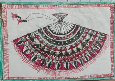 Warli Drawing Fan