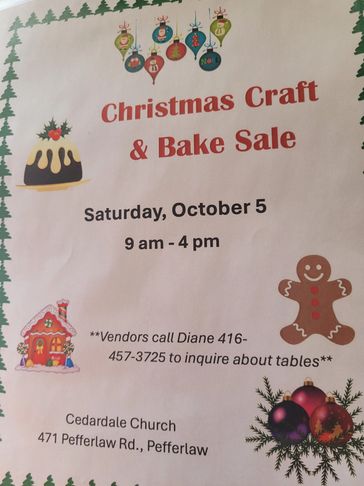 Please consider joining us on Saturday for our exciting Christmas  Craf & Bale Sale!   This is a fun