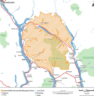 Trout Lake Bc Map Caribou And Snowmobiling