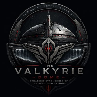 Logo of The Valkyrie Dome, a strategic stronghold with a futuristic design.