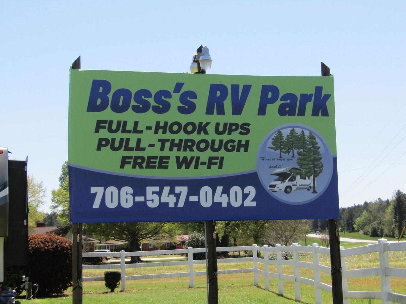 We are located on Highway 1, 35 miles south of Augusta, GA and 38 miles from the Masters Golf Course. Located 12 miles from Louisville, GA. Louisville is the former state capital of Georgia, and a beautiful historical town. Call and reserve a site today for the next Master's event.