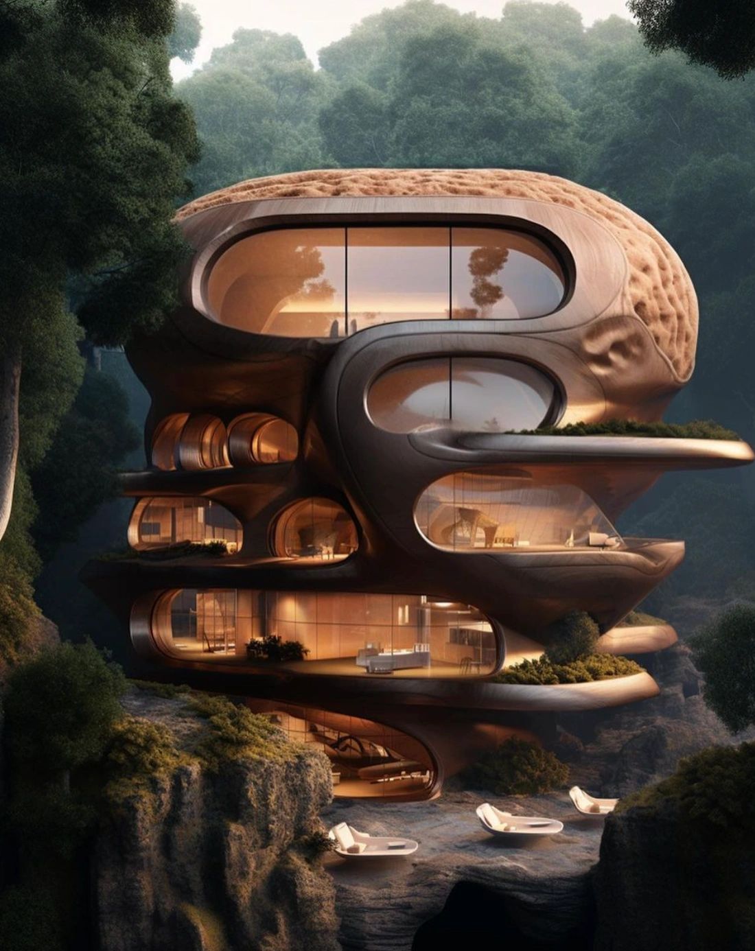 Arborforma: Walnut-infused Biotech Architecture