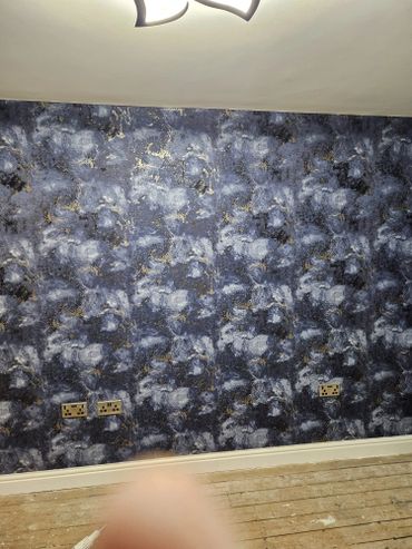 Blue and gold Wall paper