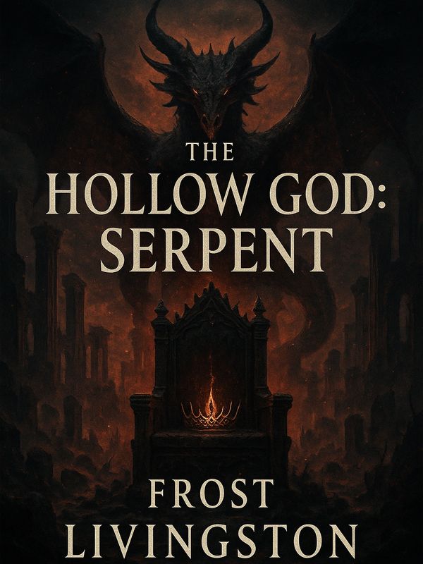 Dark fantasy book cover featuring a dragon and a fiery crown on a throne. Epic romance story book 2