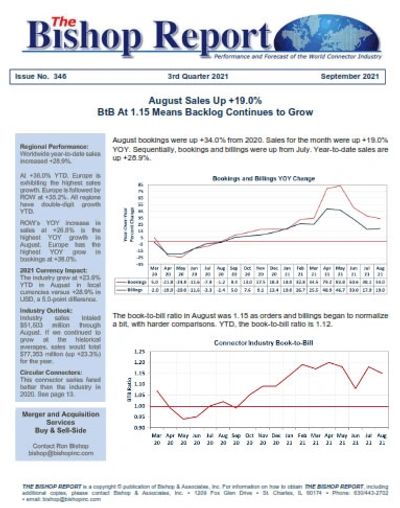 The Bishop Report monthly newslettter covering analysis and forecast for the connector industry