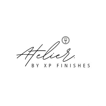 Elegant logo reading 'Atelier by XP Finishes' in stylish script and clean typography.