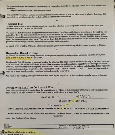 Matthew Ruff Gets Blood Test Thrown Out 