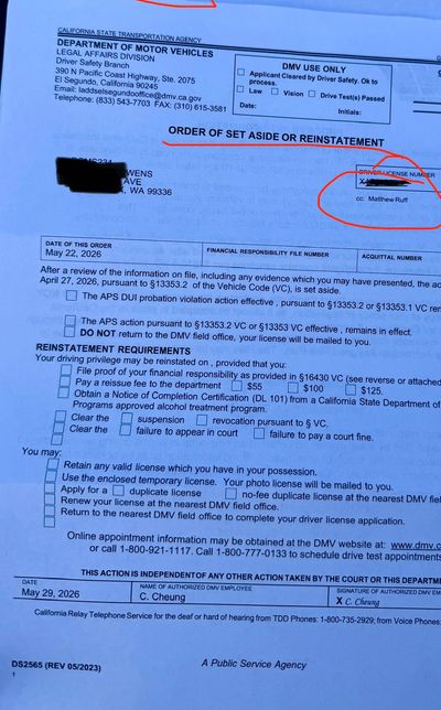 Torrance DUI Case Dismissed 