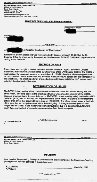 Matthew Wins LAPD DUI Case