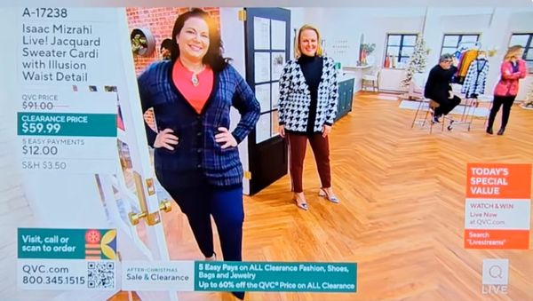  Dawn QVC modeling shirt and sweater