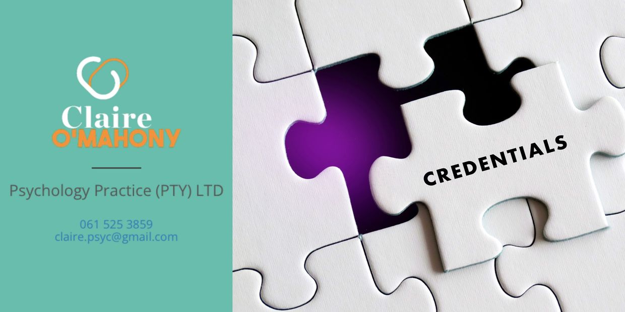 Credentials Claire O' Mahony Psychology Practice (PTY) LTD