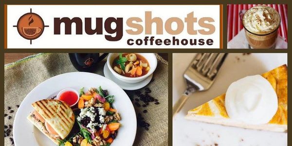 Great Sandwiches, Salads and Coffee at Mug Shots real close to Old Mill Yarn. 