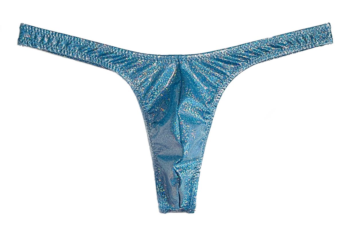 Cornflower Iridescent Hologram Super Slim ED* Thong * Swimsuit