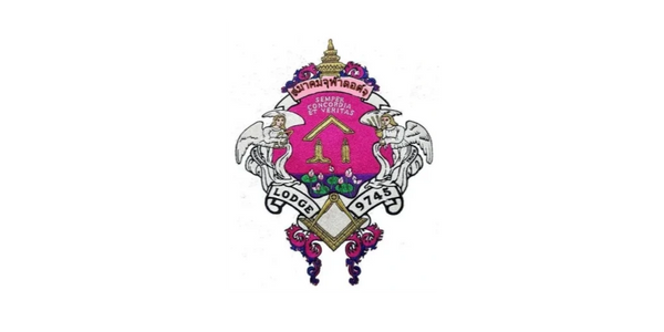 The badge of Chula Lodge 9745 E.C. An UGLE Masonic Lodge of Freemasons meeting in Bangkok, Thailand