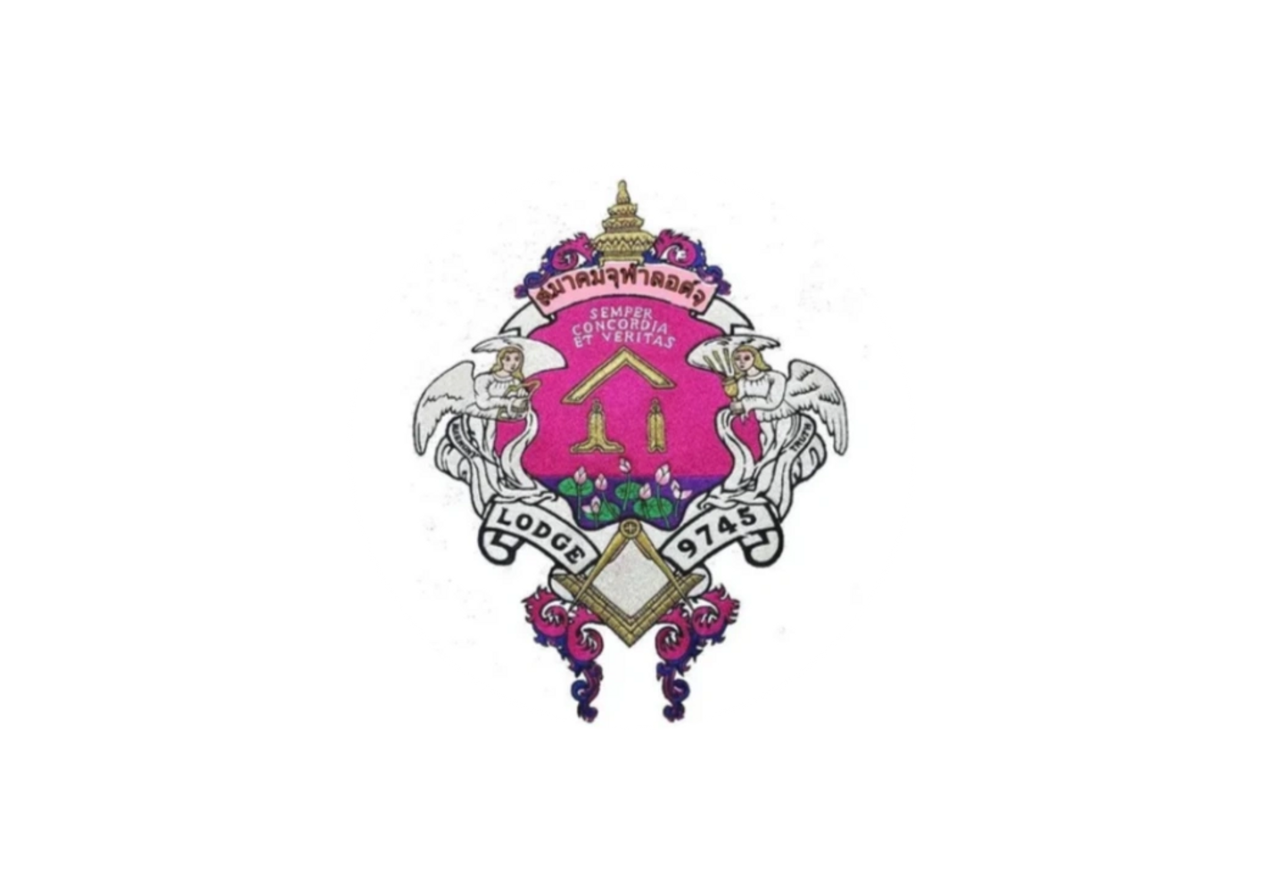 Badge of Chula Lodge 9745 E.C. Masonic Lodge of Freemasons in Thailand
