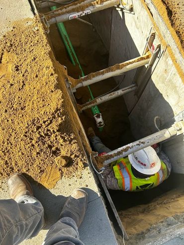 Man working on underground system.
