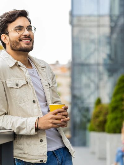 A smiling young man in Ohio is feeling relieved after a depression counseling session.


