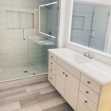 Bathroom remodel with Custom cabinet 