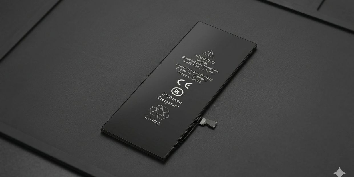 HD screen printing on matte black Li-ion label: sharp white text & safety icons.