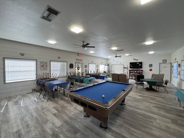 Pool table in a recreation center