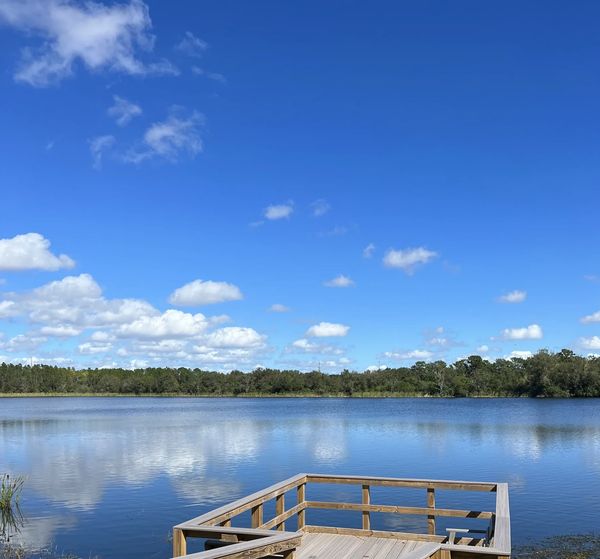 a fishing dock at Sun Lake