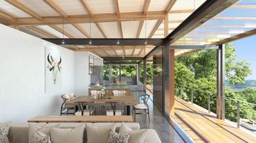 Diseño arquitectonico residencial, casa de campo en el volcan, san salvador, El Salvador BIOMAS