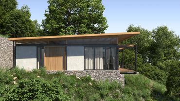 Diseño arquitectonico residencial, casa de campo en el volcan, san salvador, El Salvador BIOMAS