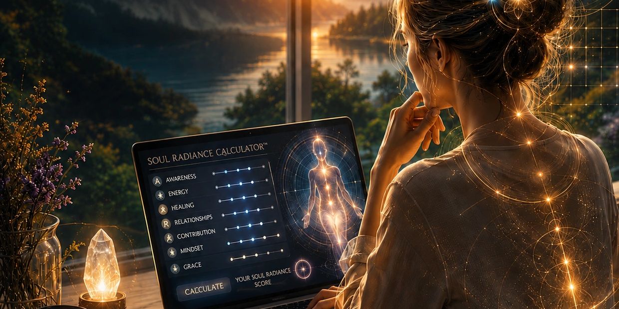 Woman using the soull radiance calculator™