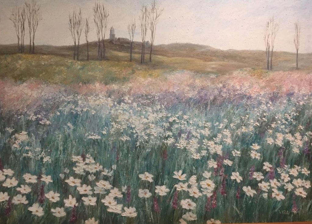 Paisaje español
Óleo sobre tela y tierras
80 x 60 cm