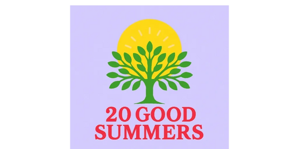 Logo with a tree and sun, text reads '20 Good Summers'.