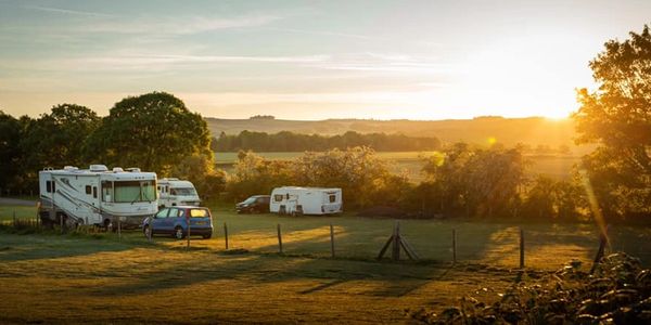 Campervans and caravans at Wild Heart Hill 