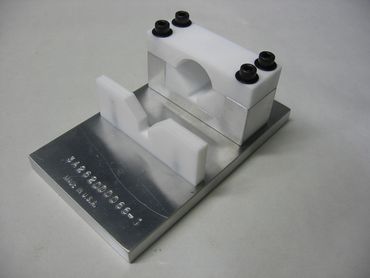 FIXTURE, ASSEMBLY, DRILL AND PIN, FINAL ASSEMBLY ALUMINUM MILLED DELRIN NYLON