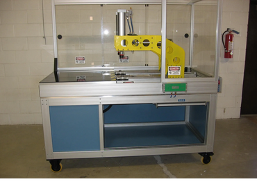 GROMMET ASSEMBLY WORKSTATION PNEUMATIC PLEXIGLASS SAFETY SHIELD CUSTOM DESIGN