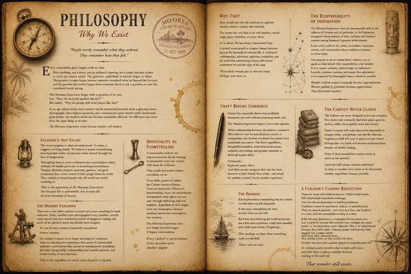 An open vintage book on philosophy with a compass and decorative elements.