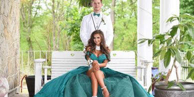 strapless open back dress Black Illusion Lace Top Long Sleeves A Line Long Prom Dress, Black / L main image 1