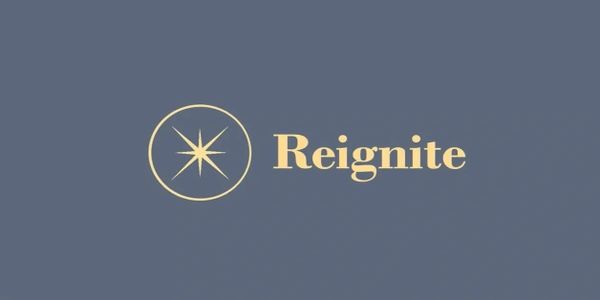 Reignite logo with a star emblem on a gray background.