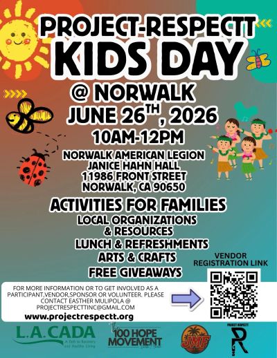 Project-Respectt Kids Day event in Norwalk on June 26, 2026, with family activities and free giveaways.