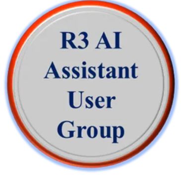 R3 AI Assistant User Group logo badge.