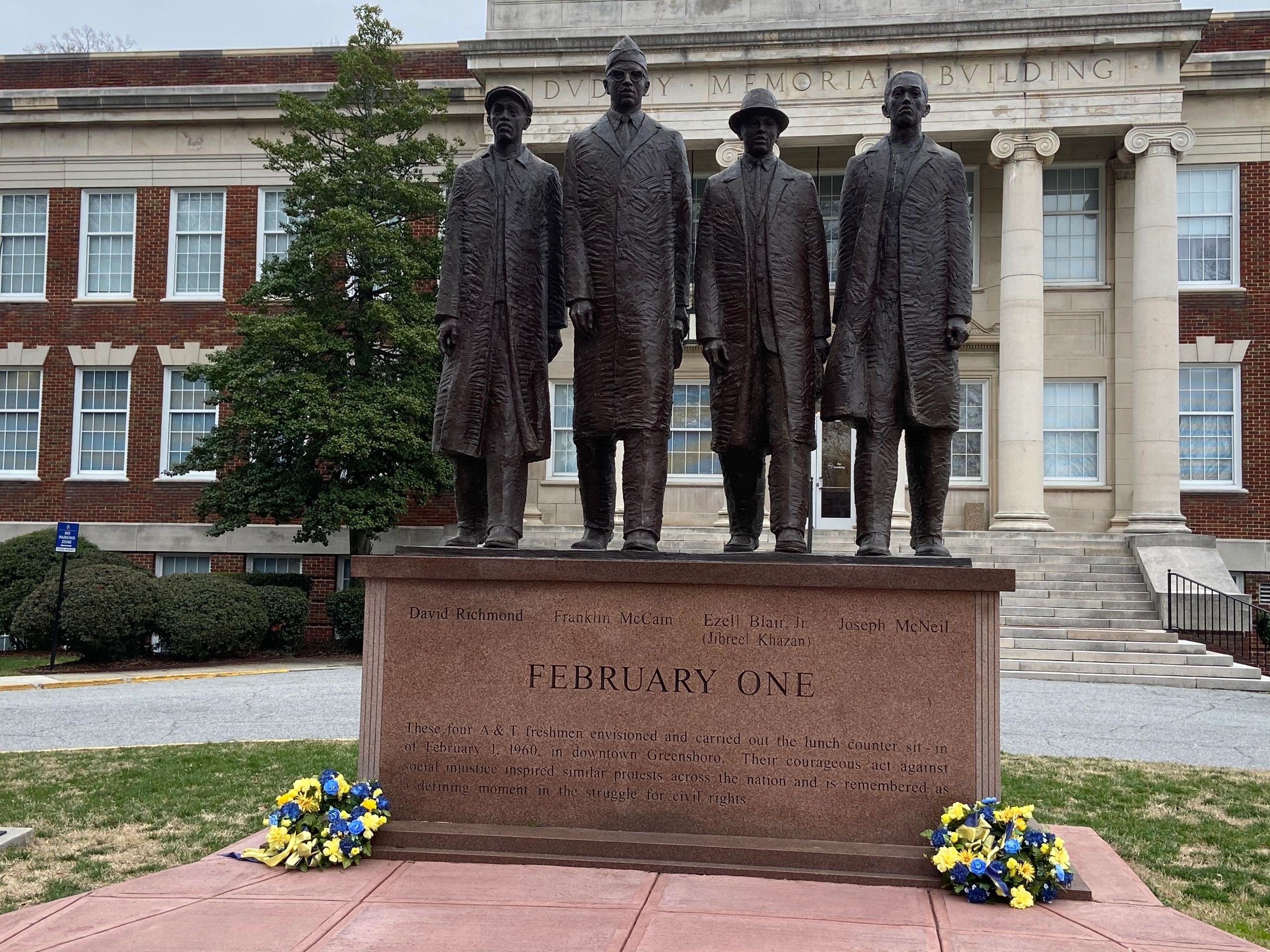 Name: February One statue

Description: Statue on the  campus of North Carolina A&T honoring the fou
