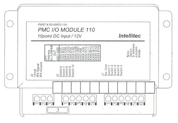 Intellitec PMC I/O Module 110, 10 Point DC Input / 12V, 00-00622-110