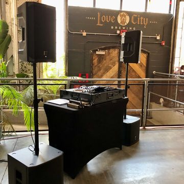 Terrace DJ base package setup at Love City Brewing