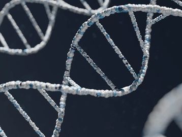 DNA strand representing relief in conditions associated with MTHFR gene mutation.