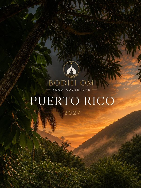 Yoga adventure in Puerto Rico 2027 at sunset.