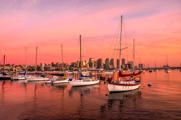 San Diego Skyline. Sunset. Landscape Photography