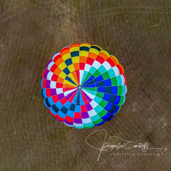 Top down photo of a Hot Air Balloon 